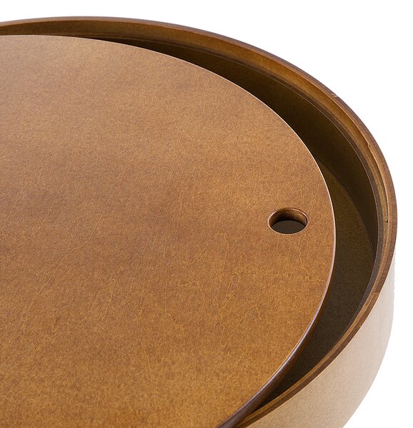 Odkladací stolík tmavé drevo biela MDF oceľ ø 40 cm okrúhly s úložným priestorom moderný škandinávsky štýl obývacia izba