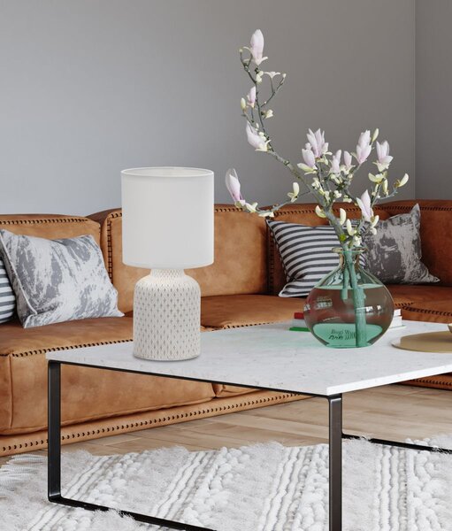 Moderná stolná keramická lampa INER - 1xE14, 40W, biela