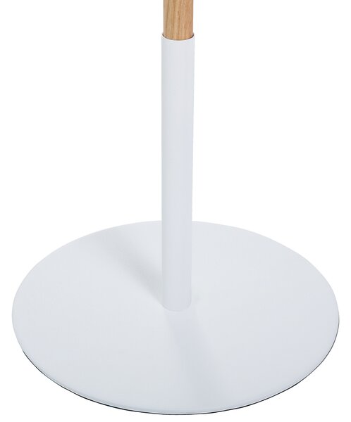 Stojaca lampa zlatý kov biela svetlé drevo 125 cm nastaviteľné kovové tienidlá moderný štýl obývačka spálňa