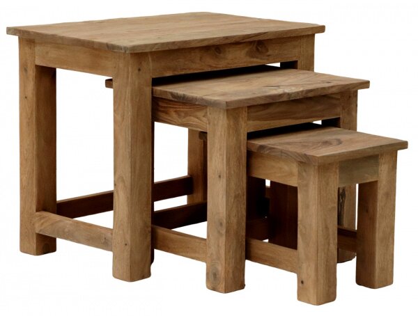Odkladacie stolíky sada 3 ks Rami indický masív palisander