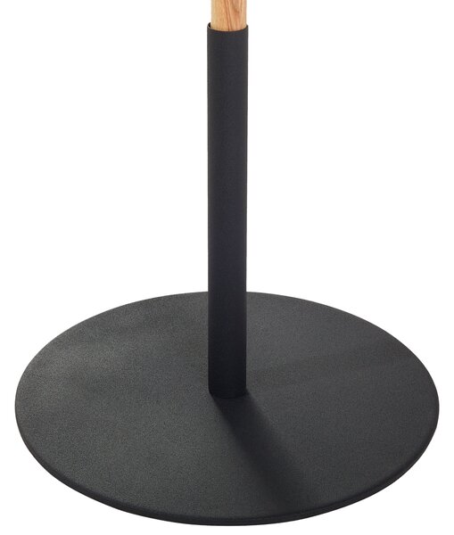 Stojaca lampa medený kov čierna svetlé drevo 125 cm nastaviteľné kovové tienidlá moderný štýl obývačka spálňa