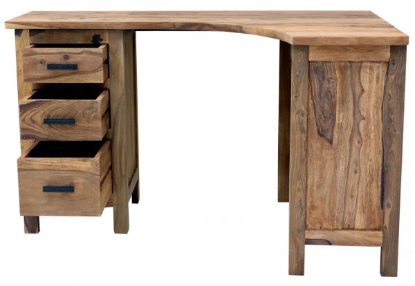 Písací stôl rohový Rami 130x76x85 indický masív palisander