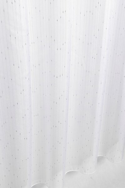 Záclona dreher, Rain lurex strieborná, biela 150 cm