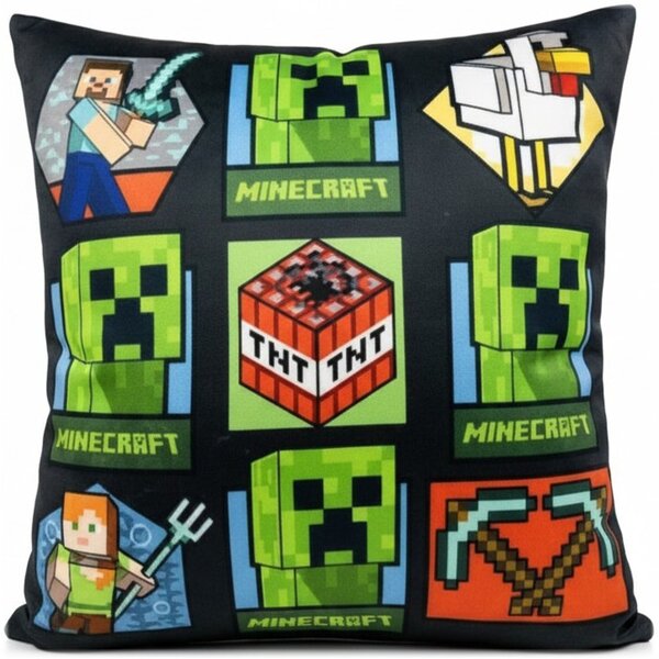 Obojstranný vankúš Minecraft - motív Herný svet - 38 x 38 cm