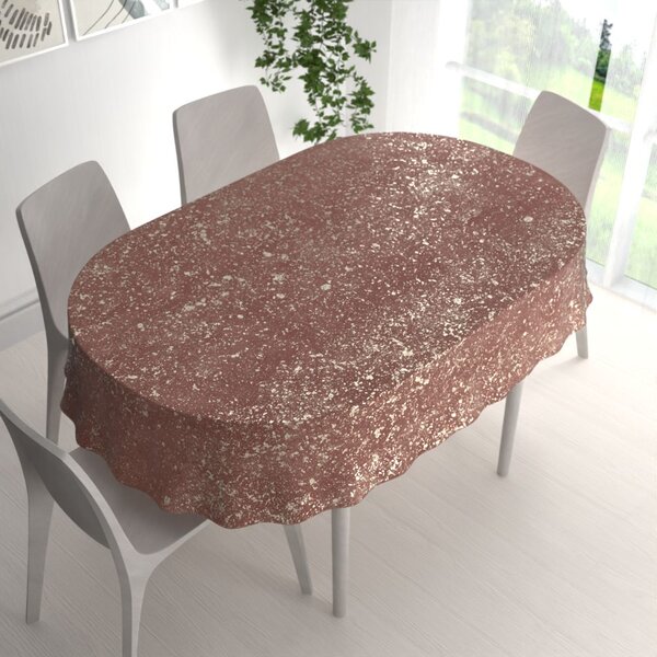 Biante Zamatový oválny obrus Isabela IBL-013 Gold Design staroružový 60x100 cm