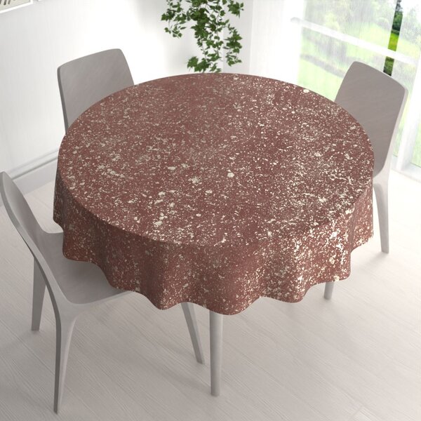 Biante Veľký zamatový okrúhly obrus Isabela IBL-013 Gold Design staroružový Ø 150 cm