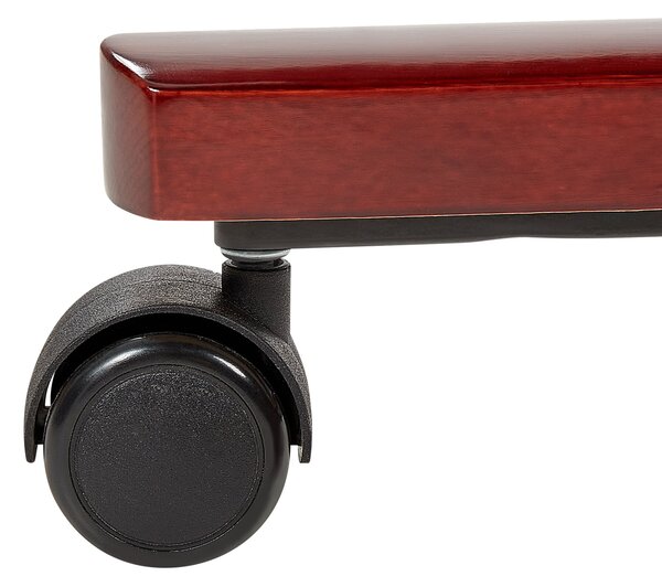 Masážne kreslo čierna koža otočné s kolieskami ergonomické nastaviteľná výška moderný štýl kancelária