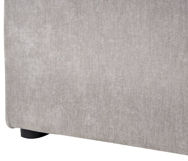 Posteľ sivobéžová ženilkové čalúnenie 120 x 200 cm s úložným priestorom s čelom a roštom moderný štýl spálňa