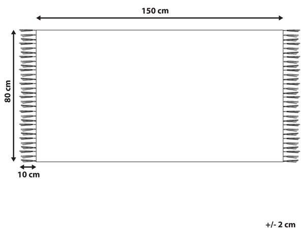 Koberec modrý bavlnený 80 x 150 cm so strapcami obdĺžnikový ručne vyrobený boho eklektický