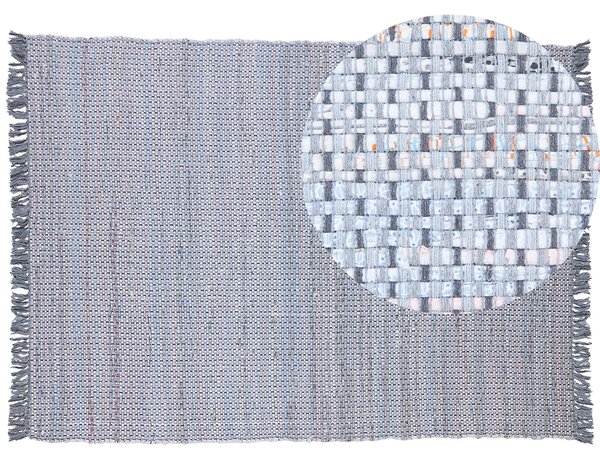 Koberec sivý bavlnený 160 x 230 cm so strapcami obdĺžnikový ručne vyrobený boho eklektický