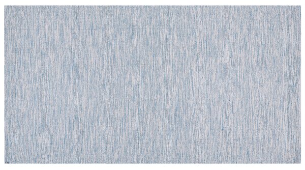 Koberec svetlomodrý bavlnený 80 x 150 cm ručne tkaný obdĺžnikový moderný minimalistický