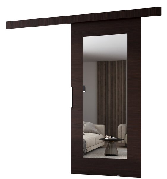 Posuvné dvere so zrkadlom BARRET 9 - 96 cm, wenge