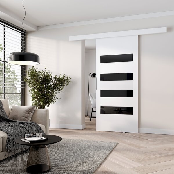 Posuvné interiérové dvere BARRET 6 - 106 cm, biele