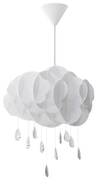 Závesná lampa biela syntetický materiál plexisklo nepravidelný tvar mrak s kvapkami moderný štýl osvetlenie detská izba