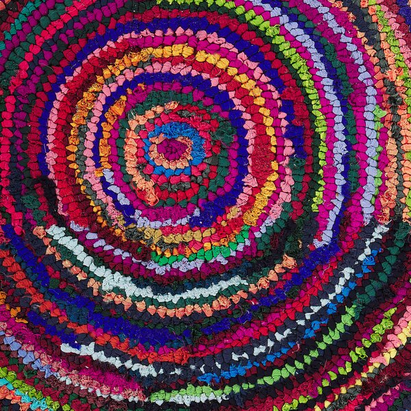 Koberec viacfarebný s bavlnou 160 x 230 cm obdĺžnikový abstraktný vzor ručne tkaný boho štýl