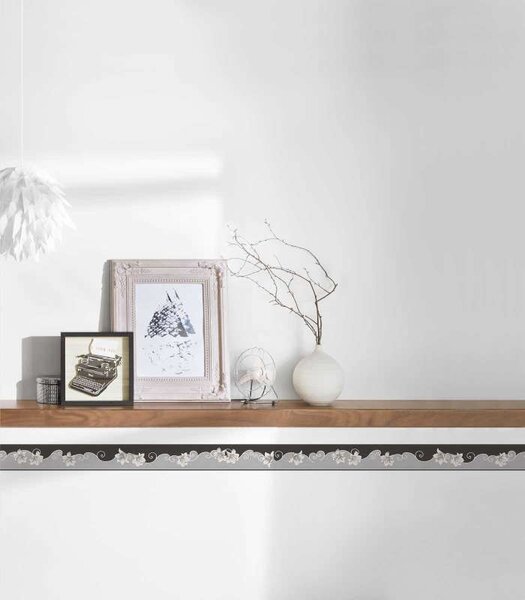 A.S. Création | Vinylová bordúra na stenu Only Borders 96211-1 | 5 cm x 5 m | čierna, šedá, biela