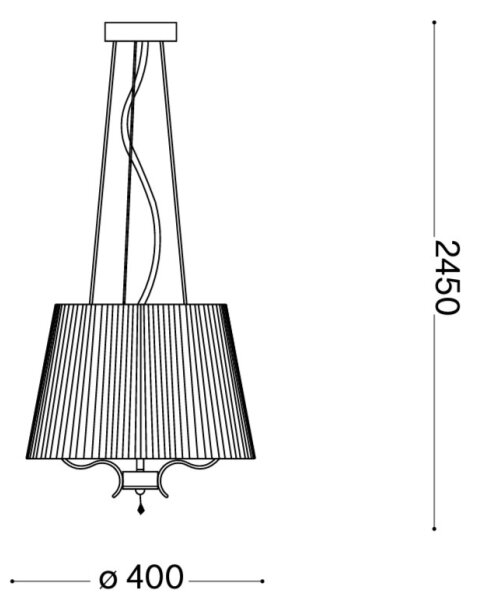 Ideal Lux - Luster na lanku PEGASO 3xE14/28W/230V pr. 40 cm lesklý chróm