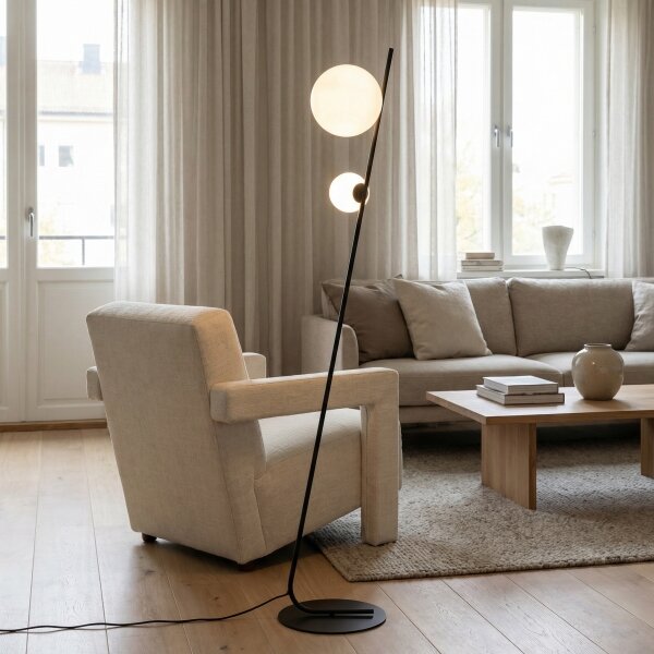 Stojacia lampa TATU 2xG9/8W/230V čierna