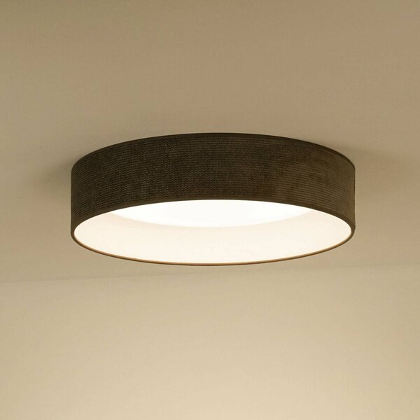 LED stropné svietidlo Plafond, tmavosivá šnúra, Ø 45 cm 3-stupňové stmievanie