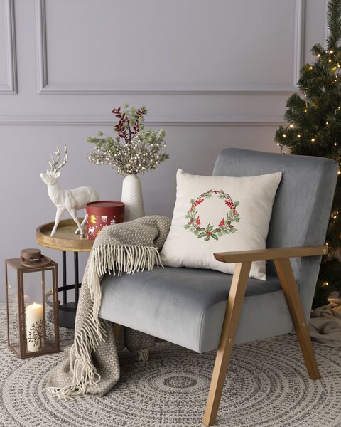Obliečka na vankúš Winter Wreath 43x43 cm
