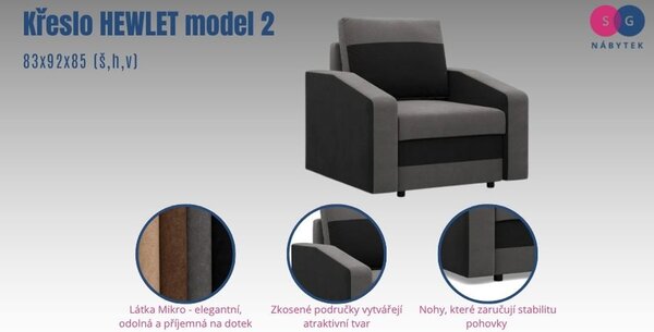 Kreslo HEWLET model 2 Sivá-čierna