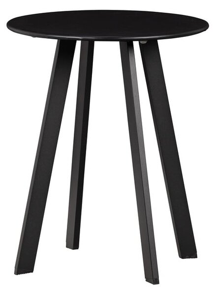 Čierny záhradný odkladací stolík WOOOD Fer, ø 40 cm