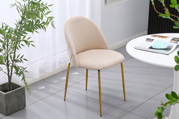 Zamatová stolička Fargo Gold Velvet béžová