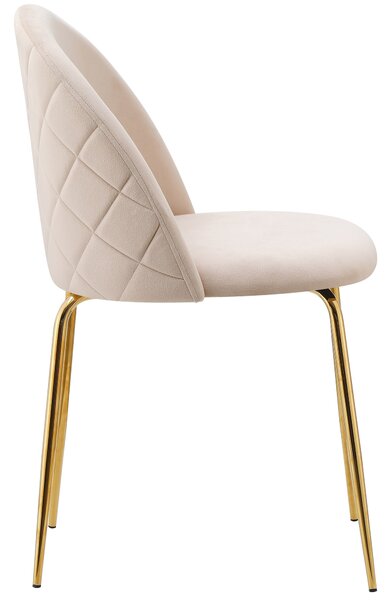 Zamatová stolička Fargo Gold Velvet béžová