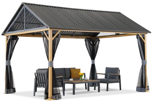 Kovový záhradný altánok Teramo s moskytiérou 3x4 Garden Point