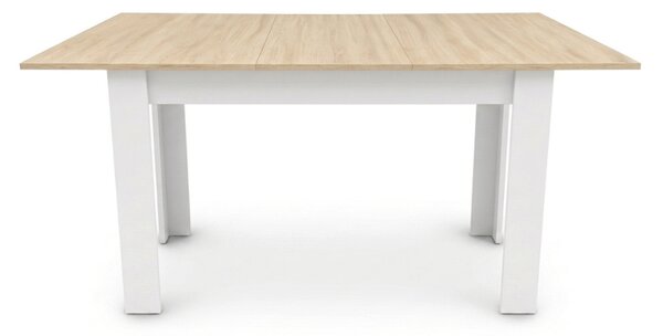 Rozkladací jedálenský stôl MADO 120/160x80 cm, biela/dub sonoma