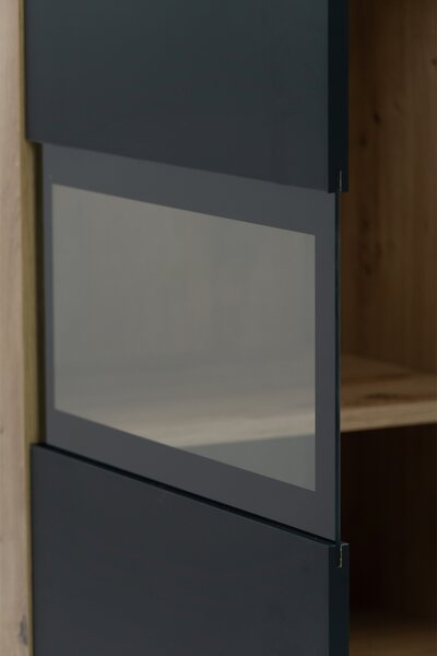 Komoda Baros 26 132 cm so zásuvkami - dub artisan / čierny mat