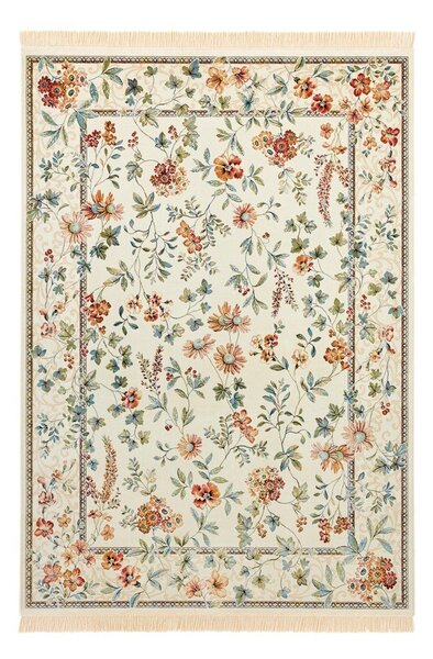 Krémový koberec z viskózy 195x300 cm Oriental Flowers – Nouristan