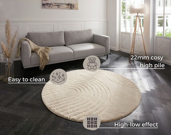 Krémovobiely koberec Mint Rugs Norwalk Fergus, ø 160 cm
