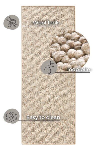 Svetlohnedý behúň 80x200 cm Wolly – BT Carpet