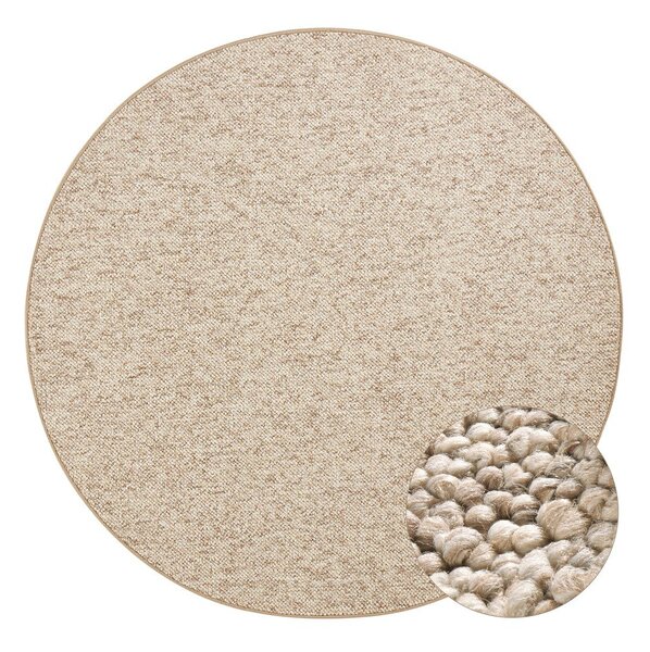 Svetlohnedý okrúhly koberec ø 200 cm Wolly – BT Carpet