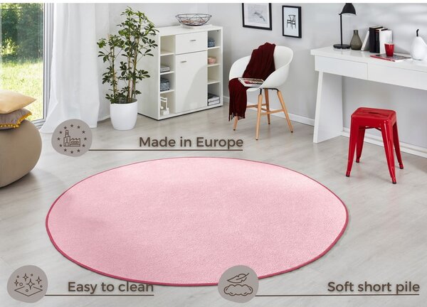 Svetloružový okrúhly koberec ø 133 cm Fancy – Hanse Home