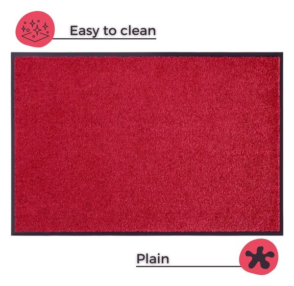 Červená rohožka Hansa Home Wash & Clean, 39 x 58 cm