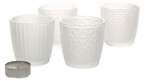 Svietniky Altare 4 ks. milk glass