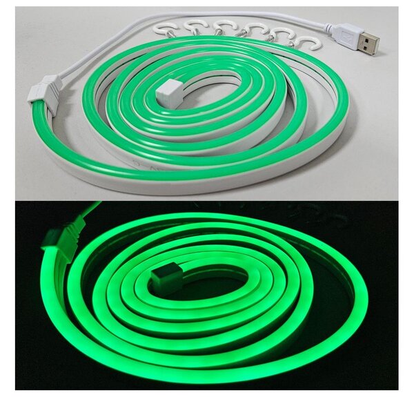 LED Flexibilný pásik NEON LED/5V USB 1,8 m zelená