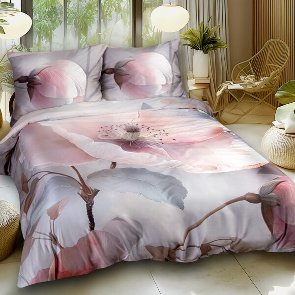 SATÉNOVÉ OBLIEČKY SATYNLOVE PREMIUM 200X200 CM, 2KS 50X70 CM KVETY
