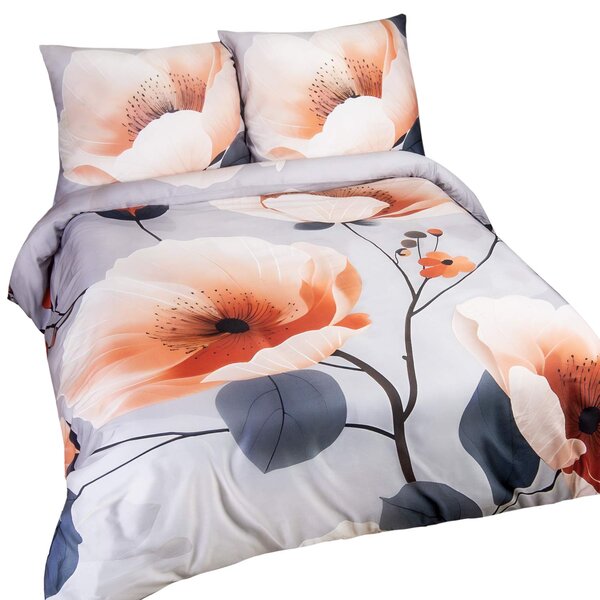 SATÉNOVÉ OBLIEČKY SATYNLOVE PREMIUM 160X200 CM, 2KS 70X80 CM KVETY