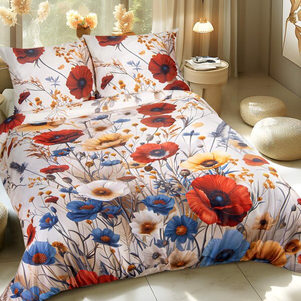 SATÉNOVÉ OBLIEČKY SATYNLOVE PREMIUM 200X200 CM, 2KS 50X70 CM KVETY