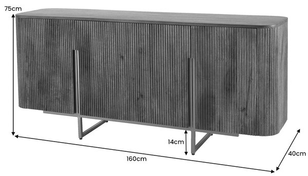Bočný stolík GATSBY 160cm retro štýl mango zlato