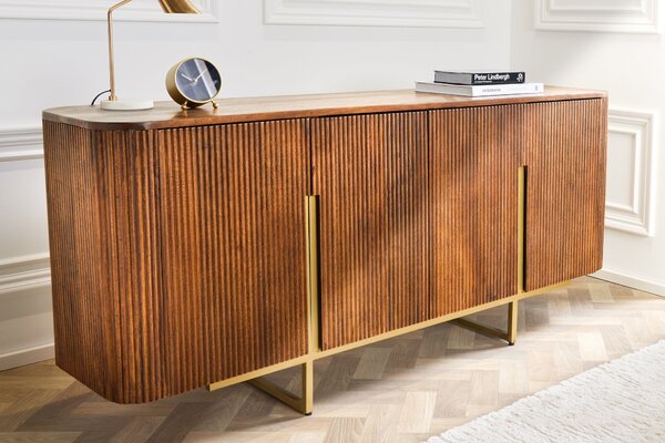 Bočný stolík GATSBY 160cm retro štýl mango zlato