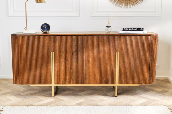 Bočný stolík GATSBY 160cm retro štýl mango zlato