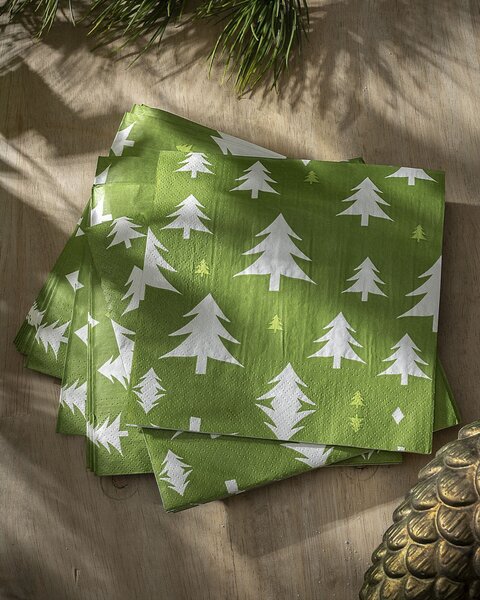 Vianočné obrúsky Green Trees I 20 szt