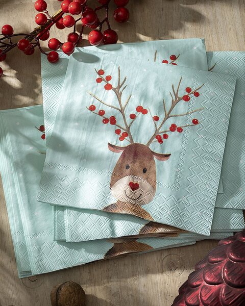 Vianočné obrúsky Reindeer Dots 20 szt