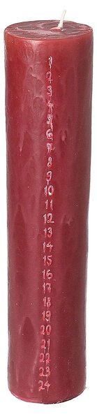 Burgundská adventná sviečka 25 cm
