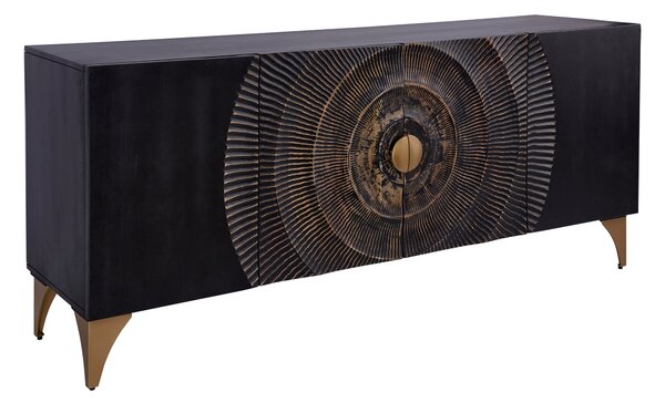 Komoda GOLDEN SUNSET 180cm 3D mango čierna