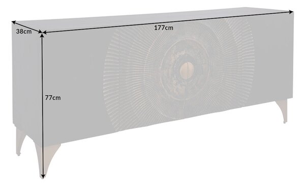 Komoda GOLDEN SUNSET 180cm 3D mango čierna